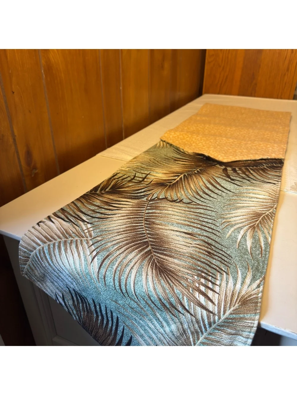 Reversible Tropical Palm Leaf Table Runner 13 x 71 Woven Wicker Coastal Decor
